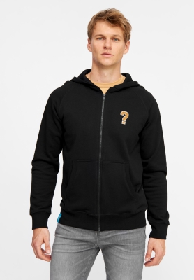 Zip Hoodie Question Mark - black